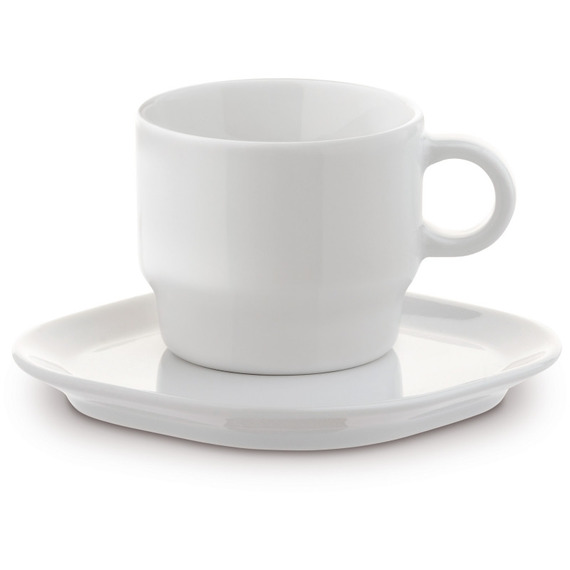 Tasse et soucoupe carrée personnalisable fabriquée en Europe