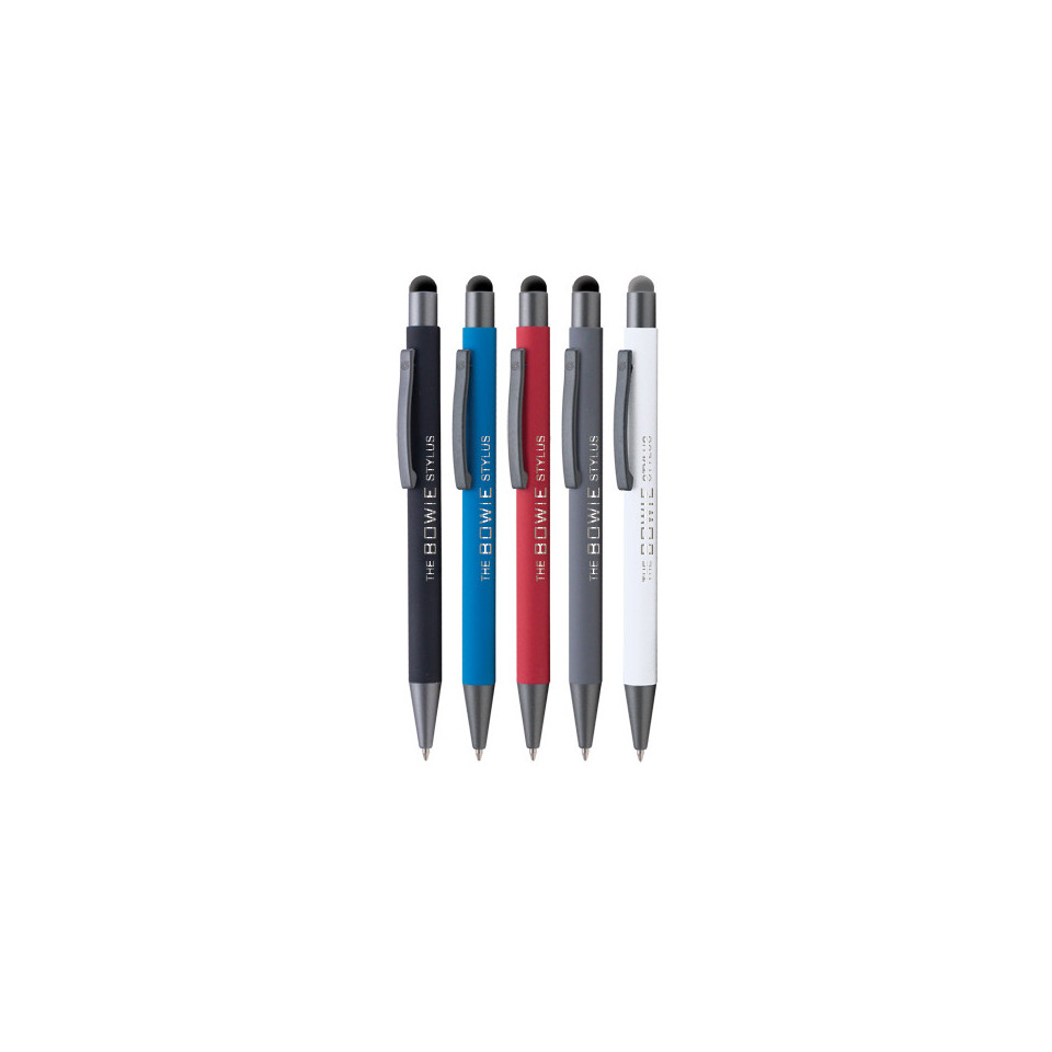 Stylo bille Stylet personnalisable finition gomme Bowie