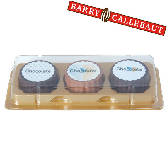 3 Chocolats personnalisés imprimés quadri Barry Callebaut