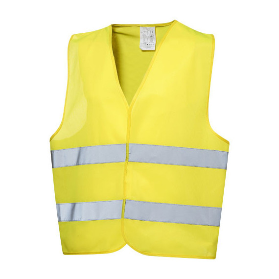 Gilet publicitaire de sécurité jaune avec étui express