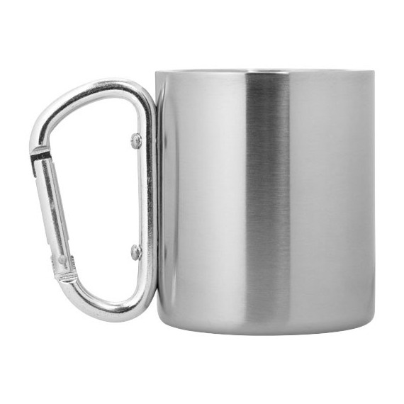 Mug inox avec poignée mousqueton noire