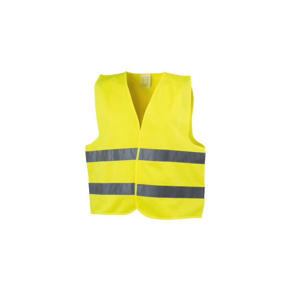 Gilet publicitaire de sécurité avec bandes fluorescentes express