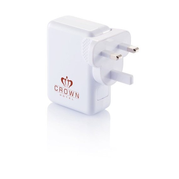 Adaptateur publicitaire de voyage avec 4 ports USB