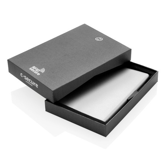 Porte-cartes en aluminium anti-RFID C-Secure publicitaire