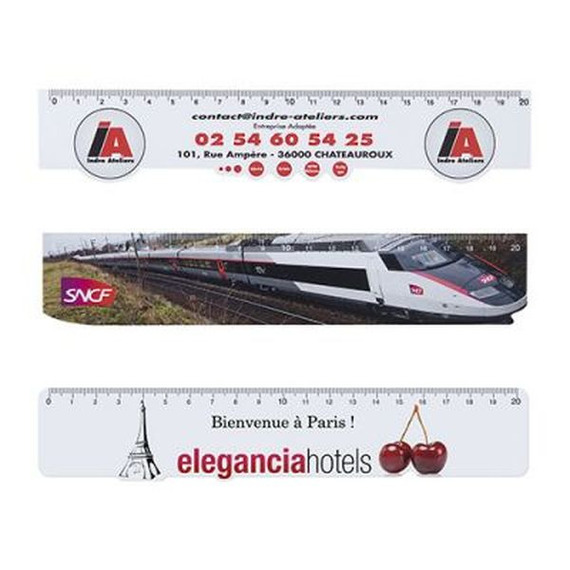 Règle publicitaire personnalisée sur mesure PVC souple 21 cm