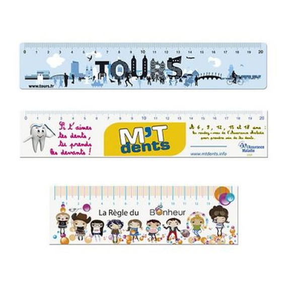 Règle publicitaire personnalisée sur mesure PVC souple 21 cm