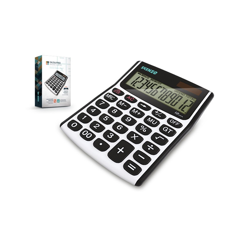 Calculatrice solaire personnalisée quadri 12 chiffres