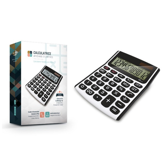 Calculatrice solaire personnalisée quadri 12 chiffres