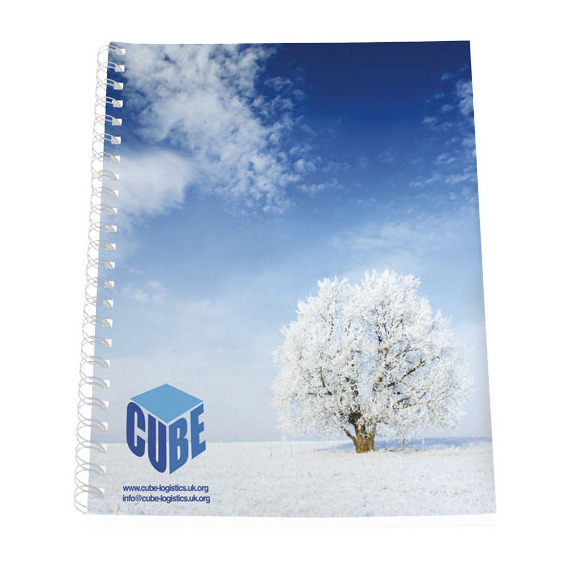 Couverture publicitaire synthétique pour cahier Desk-Mate® A4