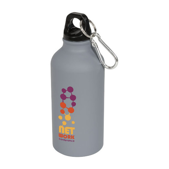 Bouteille publicitaire sport mat 400 ml avec mousqueton Oregon