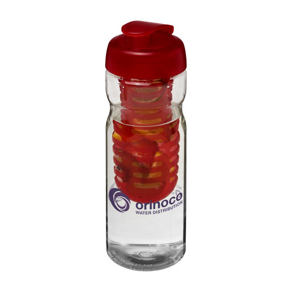 Bouteille publicitaire de sport et infuseur H2O Base® 650 ml avec couvercle à clapet