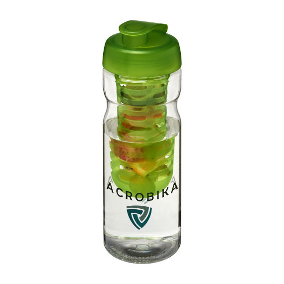 Bouteille publicitaire de sport et infuseur H2O Base® 650 ml avec couvercle à clapet