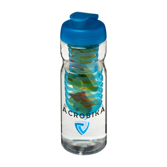 Bouteille publicitaire de sport et infuseur H2O Base® 650 ml avec couvercle à clapet