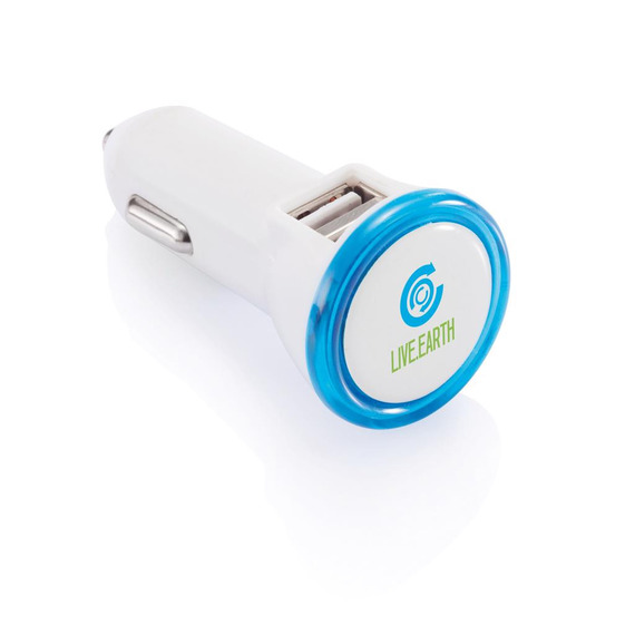 Double chargeur allume-cigare USB 2.1A publicitaire