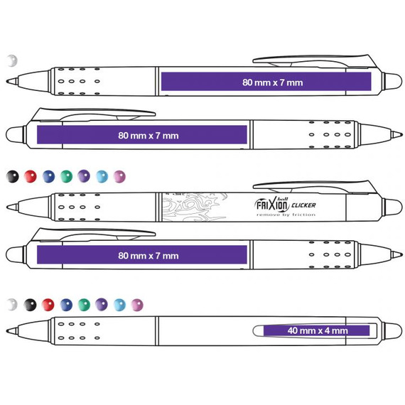 Stylo roller publicitaire Pilot effaçable FriXion Ball Clicker