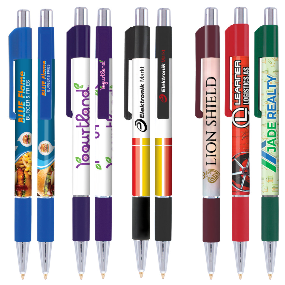 Stylo publicitaire personnalisé quadrichromie express Astaire Chrome