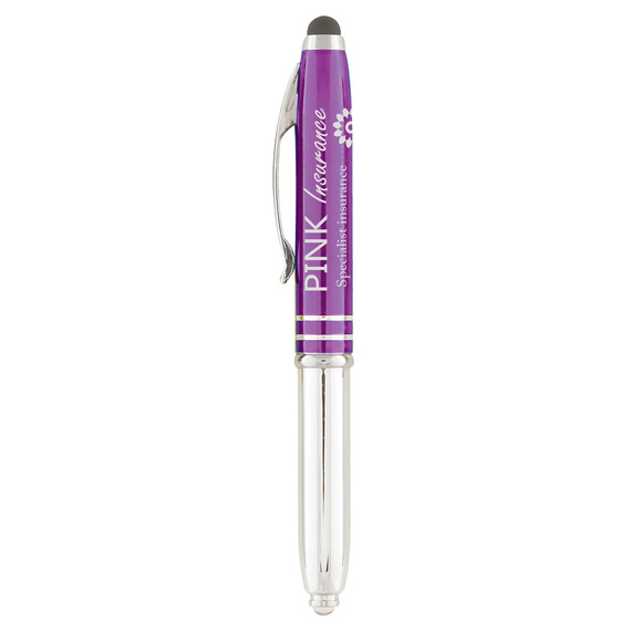 Stylo stylet personnalisé quadrichromie express Minnelli soft touch