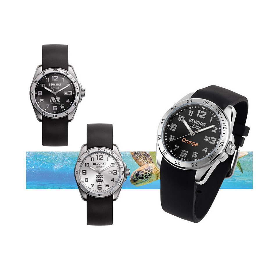 Montre publicitaire de marque Beuchat étanche personnalisée Ocean