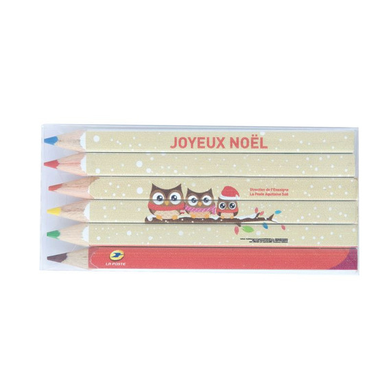 Set de 6 crayons de couleur publicitaire 8.7 cm