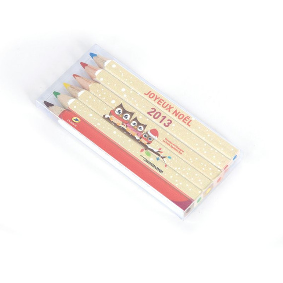 Set de 6 crayons de couleur publicitaire 8.7 cm