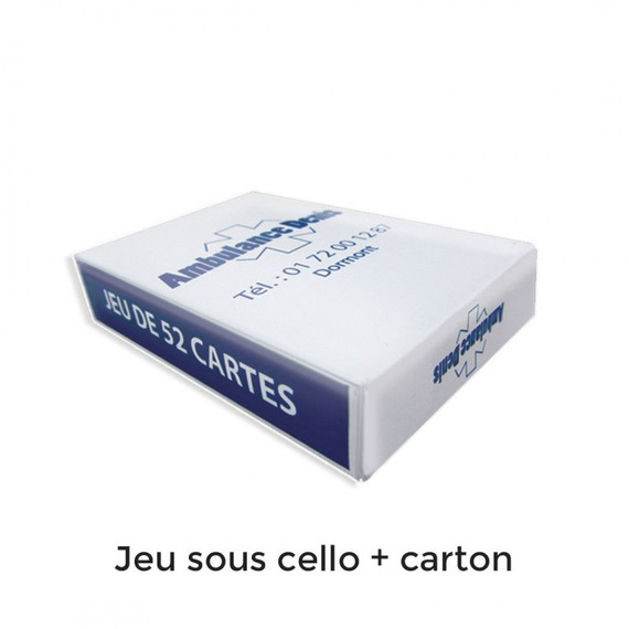 Jeu de 52 cartes personnalisable - Emballage Cellophane + étui carton