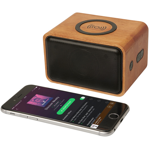 Enceinte publicitaire Wooden avec chargeur à induction