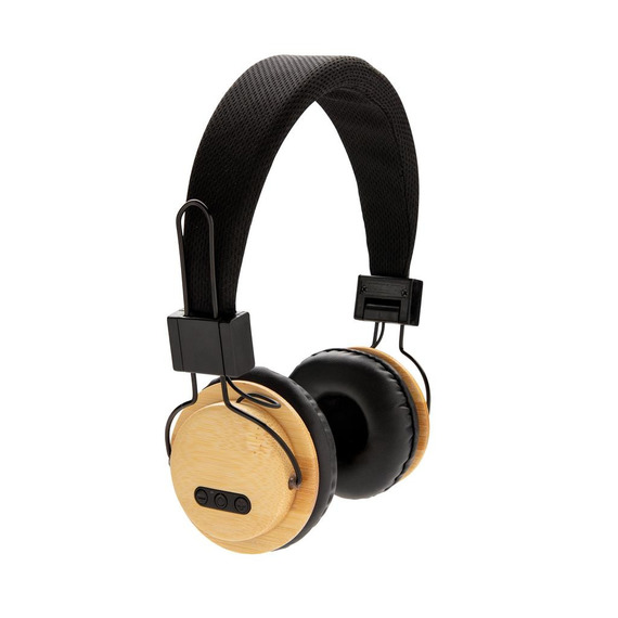 Casque audio sans fil en bambou publicitaire