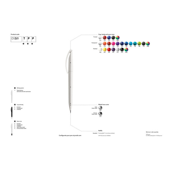 Stylo personnalisé Suisse DS3.1 Prodir