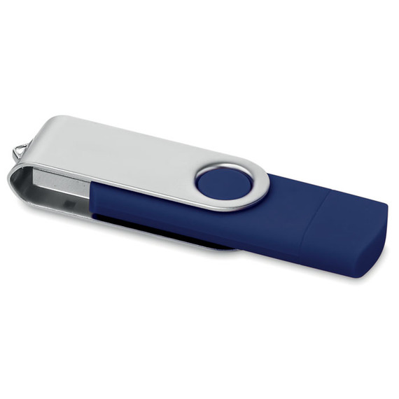 Clé USB personnalisable rotative double prise on the go