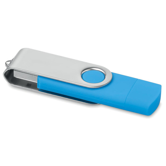 Clé USB personnalisable rotative double prise on the go