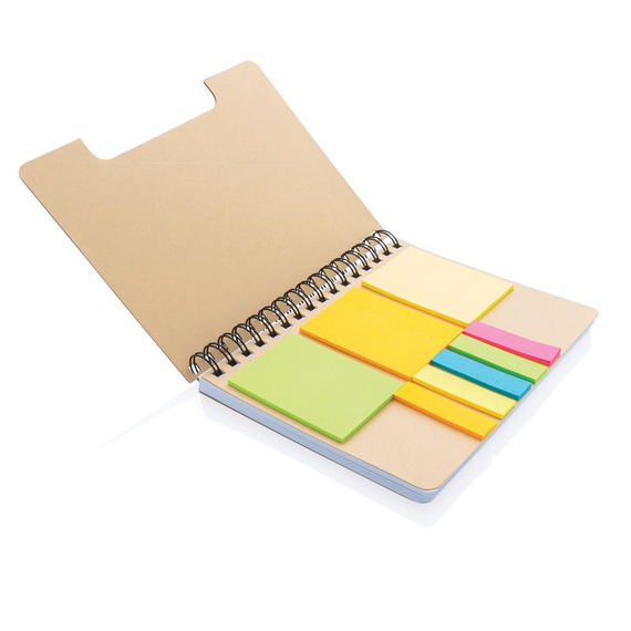 Carnet de notes A5 Kraft avec notes autocollantes publicitaire