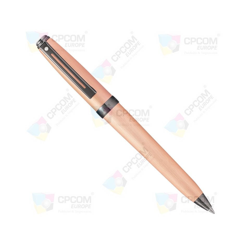 Stylo Sheaffer publicitaire Prelude Brushed Chrome Gold