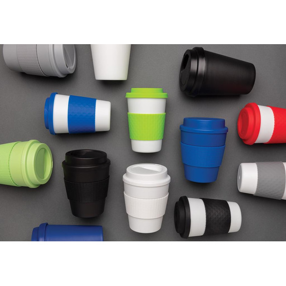 Mug en PP recyclable avec couvercle à vis 350ml publicitaire