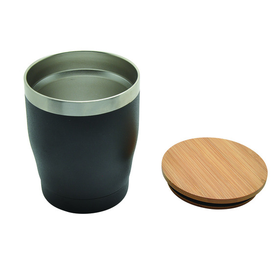 Mug publicitaire isotherme 'Nagano' avec couvercle en bambou