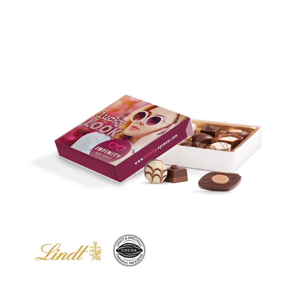 Coffret cadeau chocolats Lindt personnalisé Mini Pralinés