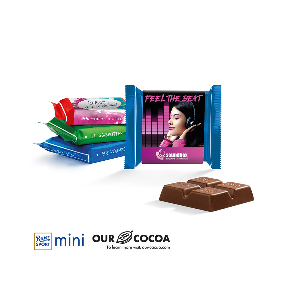 Chocolat Ritter SPORT Mini personnalisé en quadrichromie en express