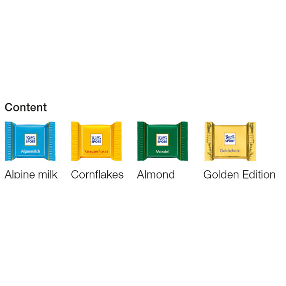 Calendrier de l'avent Ritter Sport personnalisable Mini bar QUADRETTIES