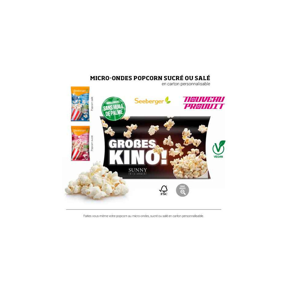 Popcorn micro-ondes en carton personnalisé Vegan