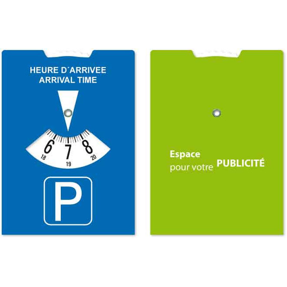 Disque de stationnement allemand en carton (bleu, blanc, PAP, 9g) comme  objets publicitaires Sur