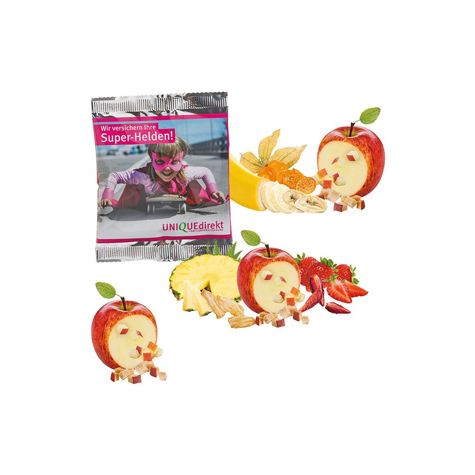 Mélange de fruits séchés bio publicitaires en sachet personnalisé PAX VEGAN