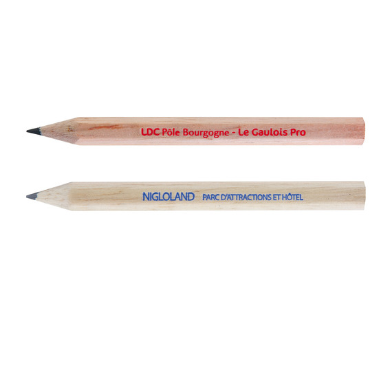 Crayon de papier personnalisable en bois sans vernis 8.7 cm