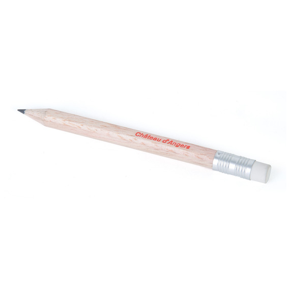 Crayon de papier personnalisable en bois sans vernis 8.7 cm