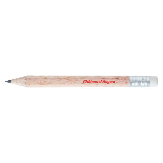 Crayon de papier personnalisable en bois sans vernis 8.7 cm