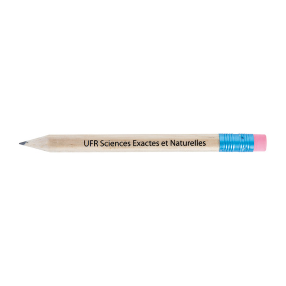 Crayon de papier personnalisable en bois sans vernis 8.7 cm