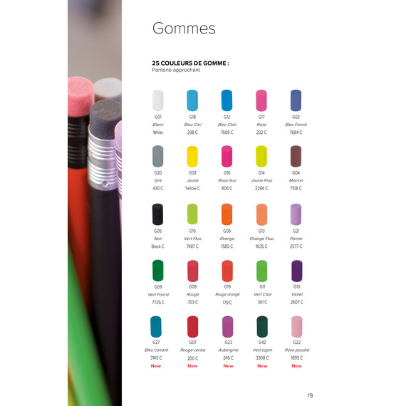 Crayon de papier personnalisable en bois sans vernis 8.7 cm