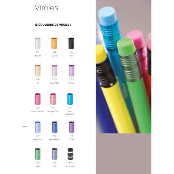 Crayon de papier personnalisable en bois sans vernis 8.7 cm