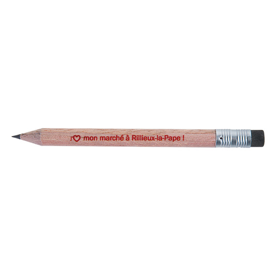 Crayon publicitaire en bois rond sans vernis 8.7 cm