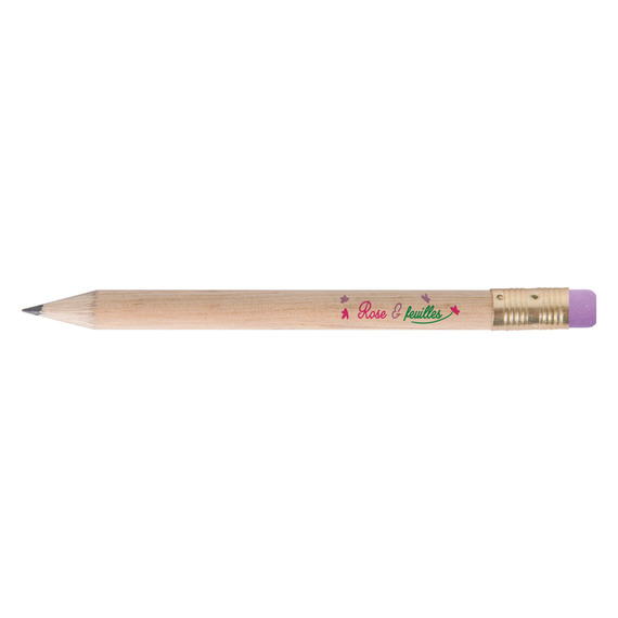 Crayon publicitaire en bois rond sans vernis 8.7 cm