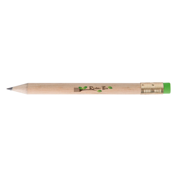 Crayon publicitaire en bois rond sans vernis 8.7 cm