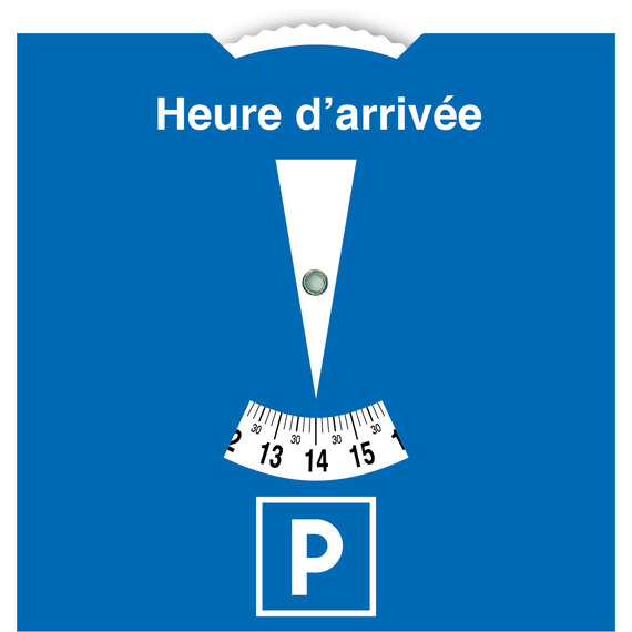 Disque de stationnement publicitaire en carton et valable dans toute la  France.